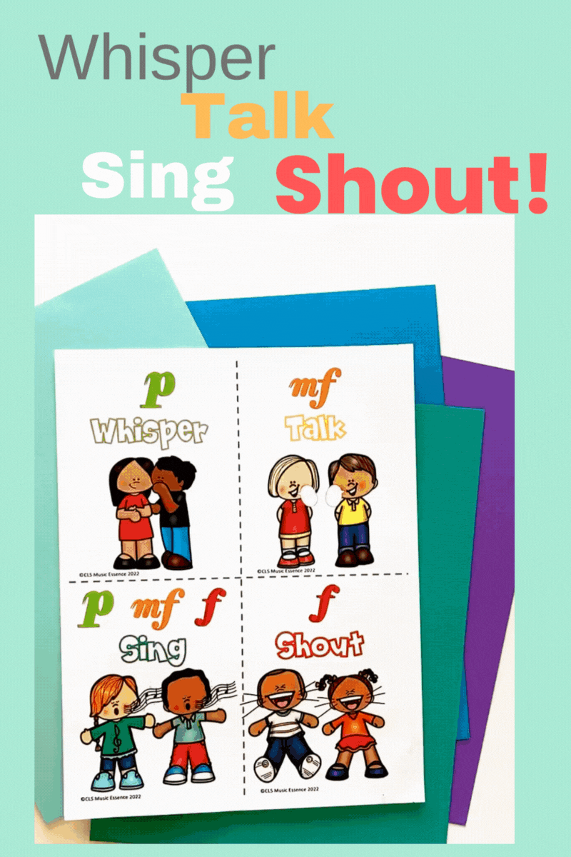 Whisper talk sing shout flashcards