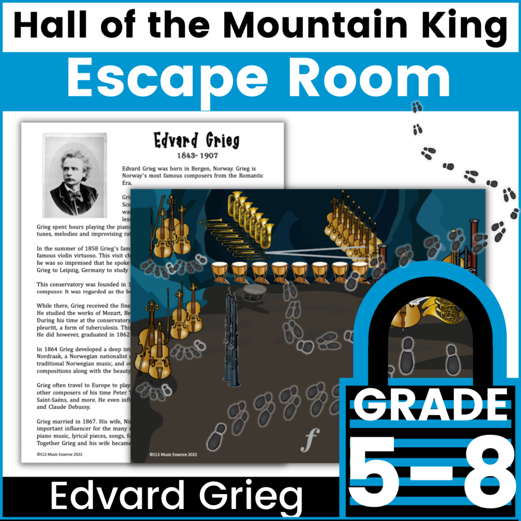 Picture for TPT Hall of the Mountain King Music Classroom Escape Room Activities