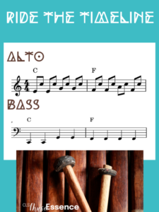 music for both the alto and bass xylophone to play together with a picture of a xylophone. 