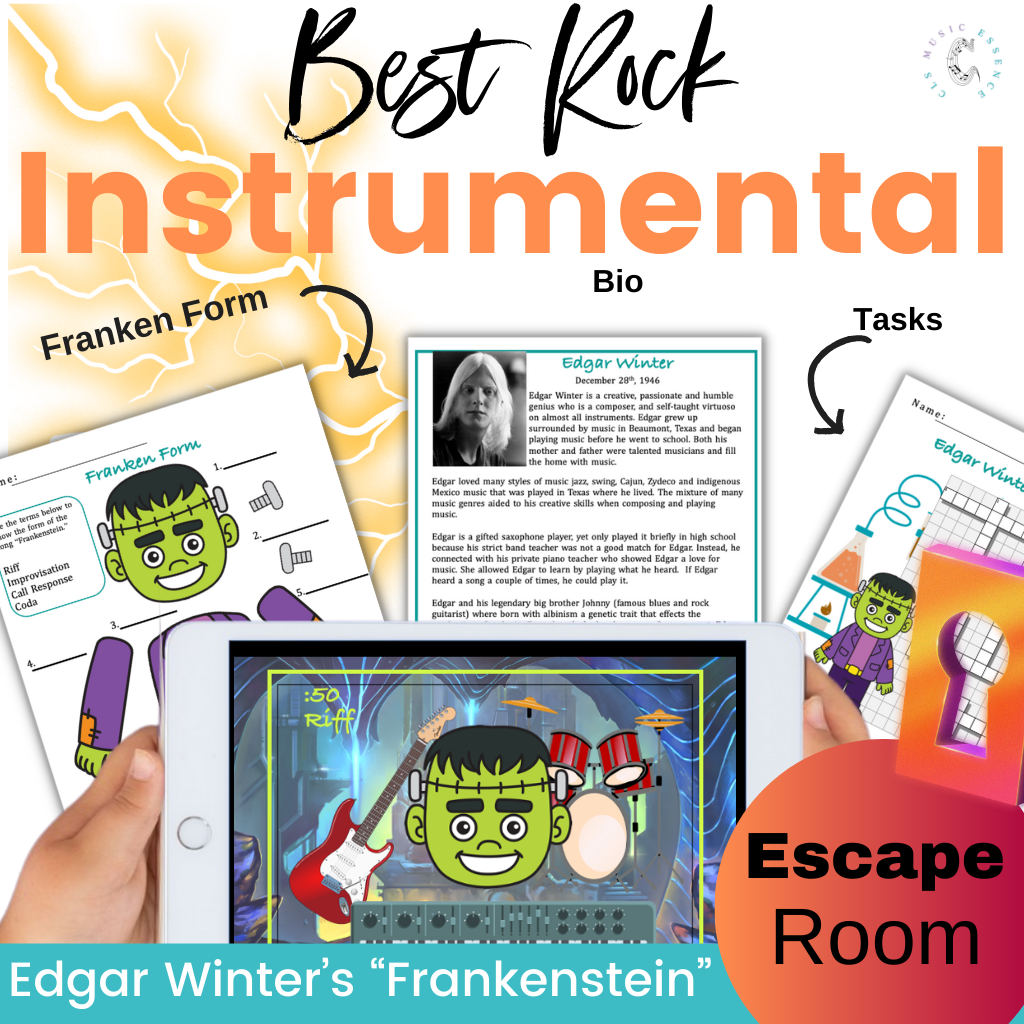 Frankenstein song Edgar Winter music escape room. 