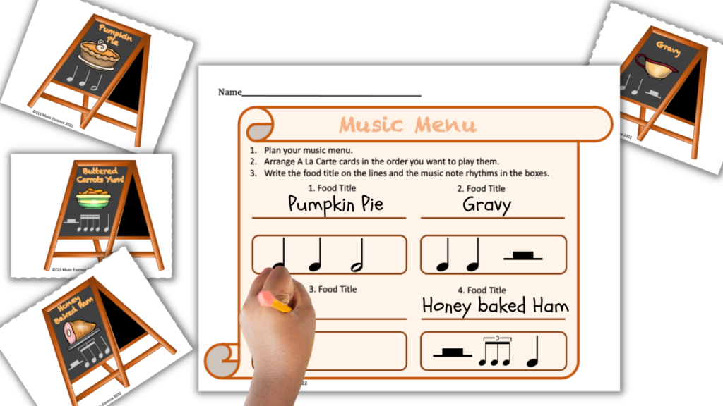 Thanksgiving music activities that get students creating rhythms to performing on musical instruments.