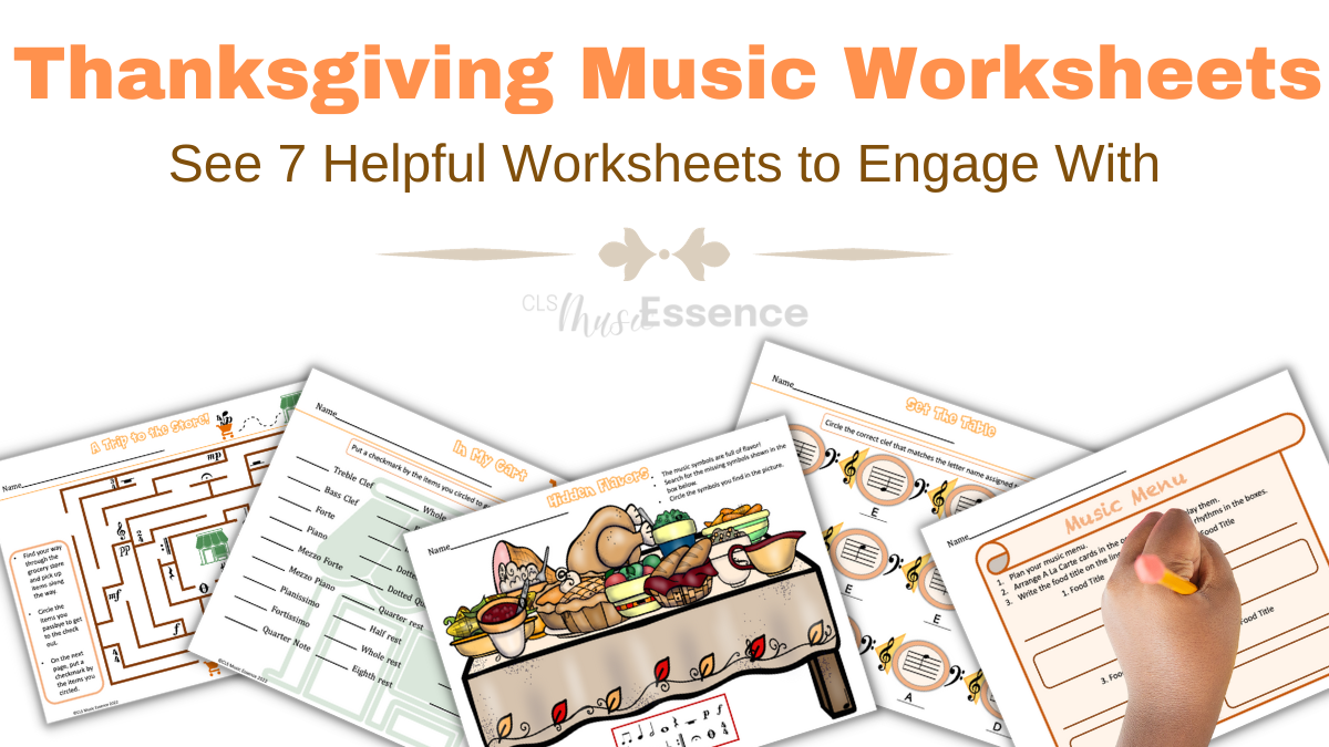 Thanksgiving Music Worksheets: See 7 Helpful, Worksheets to engage with