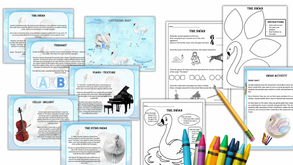 Carnival of the Animals Swan music lesson plan
