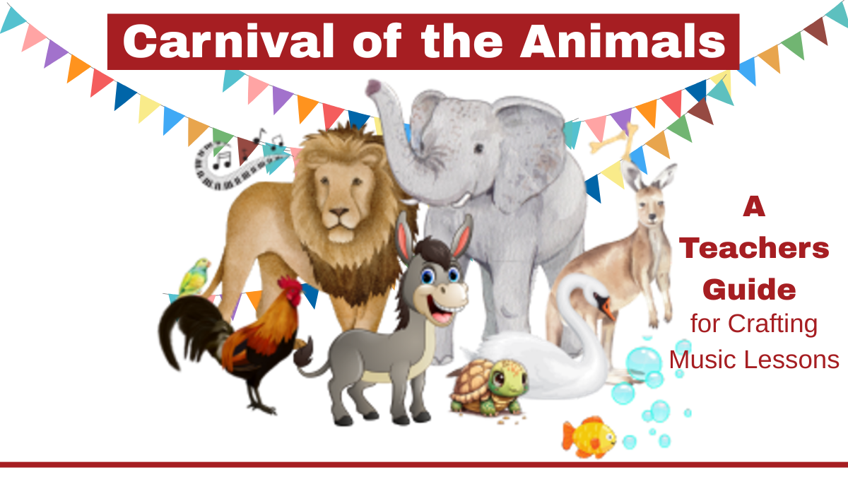 Picture of Carnival of the Animals animals. A teachers guide for crafting music lessons.